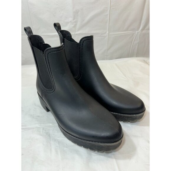 Jeffery Campbell Black Matte Hydra Platform Waterproof Chelsea Boot size 9 - Picture 1 of 12
